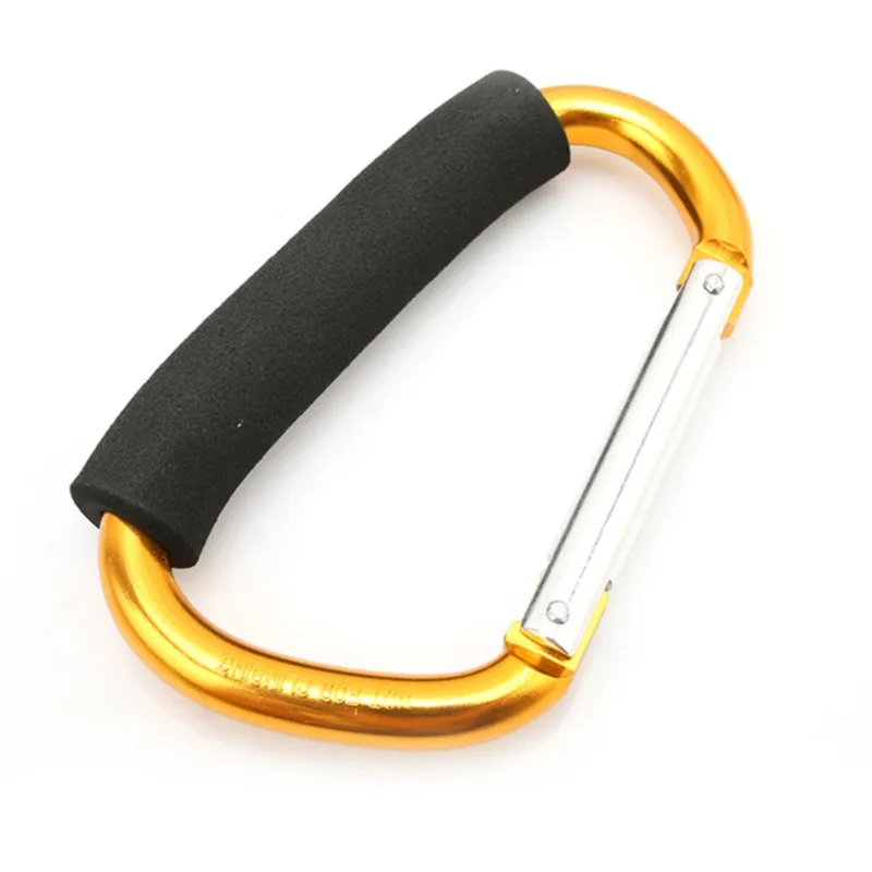 Großer Karabiner, Kinderwagen-Haken, Organizer, Aluminium, D-Ring, Federverschluss, Schlüsselanhänger-Clip, Tragegriff zum Aufhängen von Geldbörsen, Einkaufstaschen – Detail 16