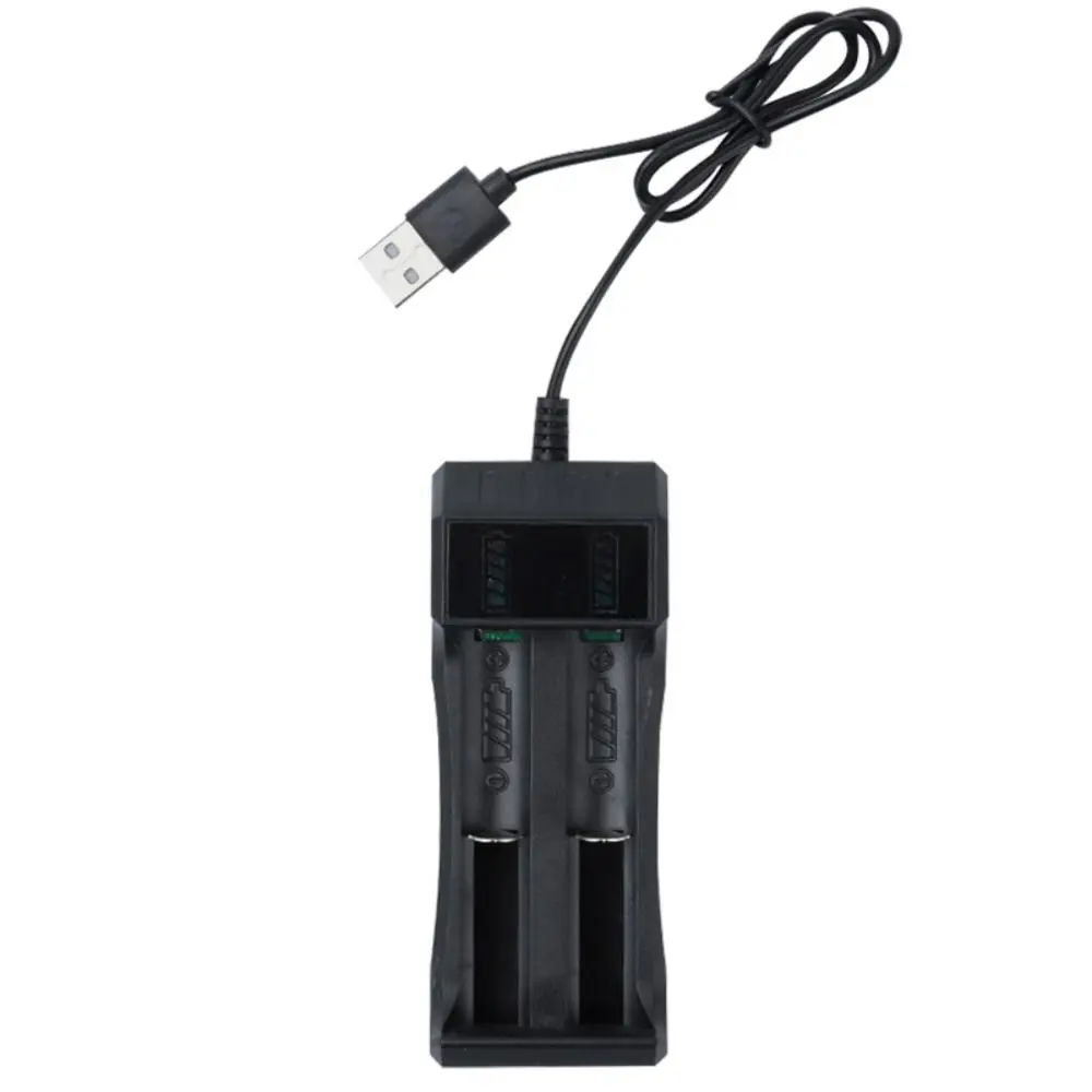 

2pcs 2 Slots 18650 Battery Charger 4.2V Efficient Batteries USB Charger Fast Charging Black Rechargeable Lithium Battery Charger