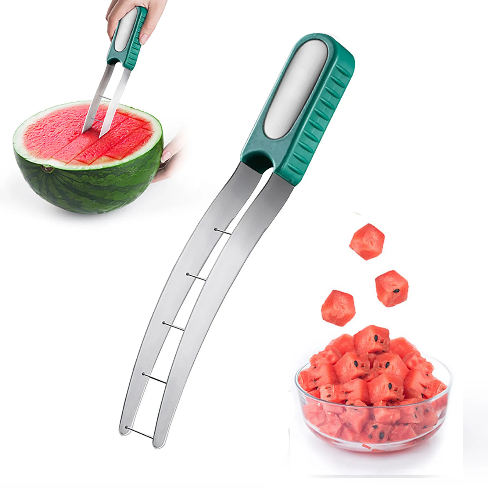 1pcs Watermelon Slicer Cutter Kitchen Watermelon Melon Cutting Artifact 304 Stainless Steel Creative Fruit Kitchen Accessories