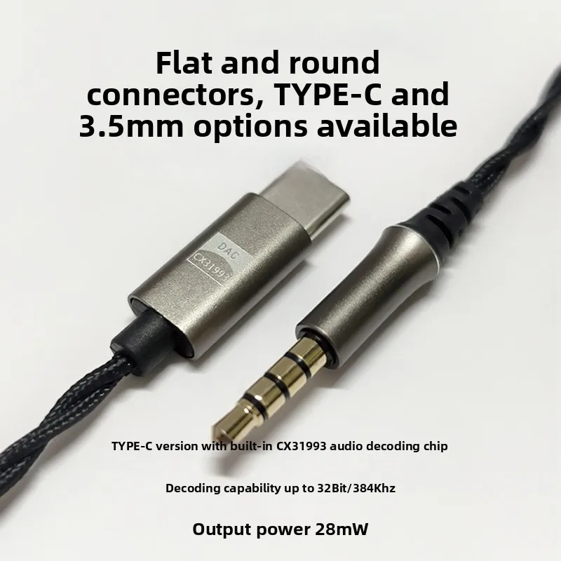 Headphone Upgraded MMCX To Type-C Audio Cable Microphone & CX31993 Chip For Shuer SE215 SE846 Earphones Hands-Free Functionality