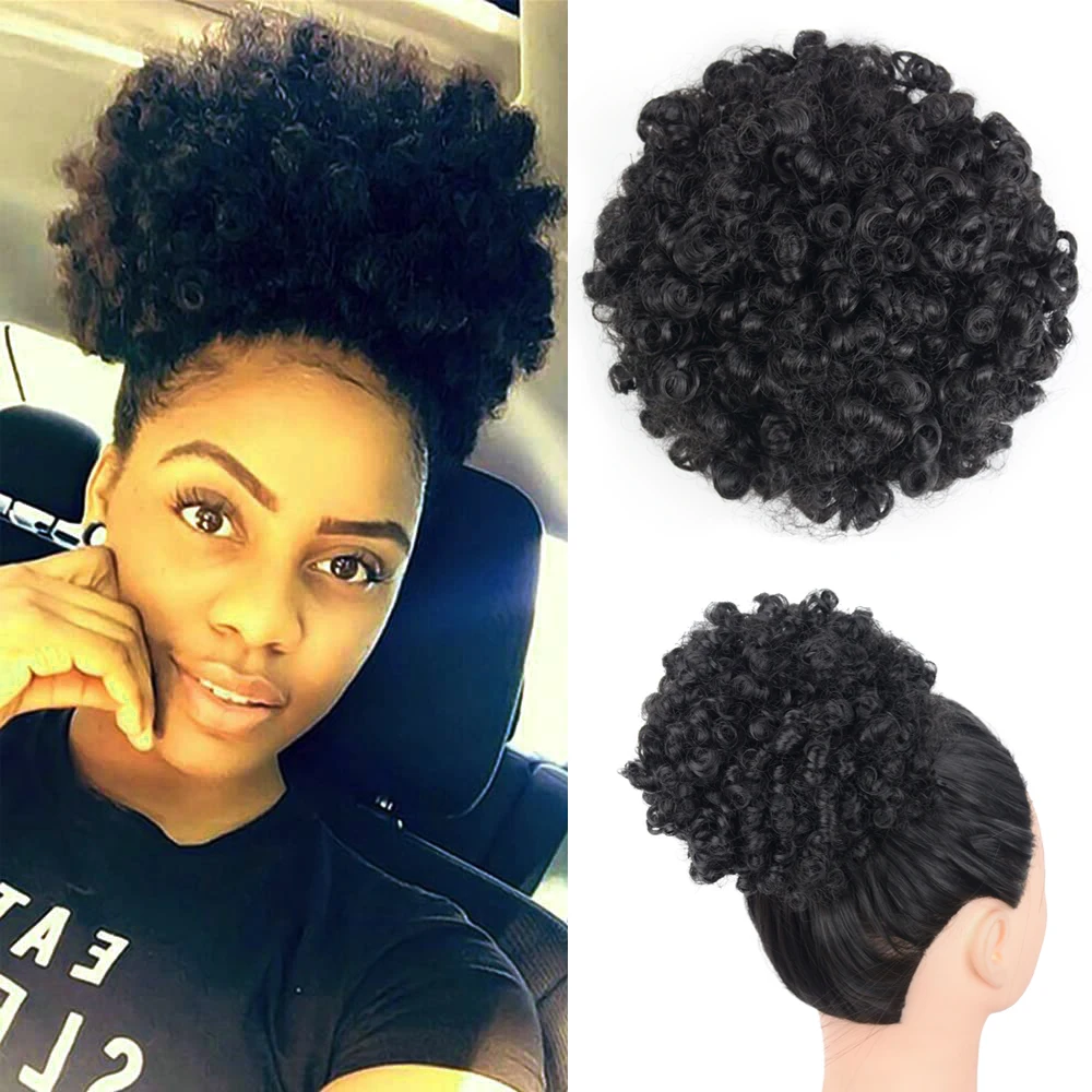 Afro Puff Drawstring Ponytail Hair Extension for Black Women Synthetic Afro Puff Ponytail Clip On Kinky Curly Clip In Ponytail