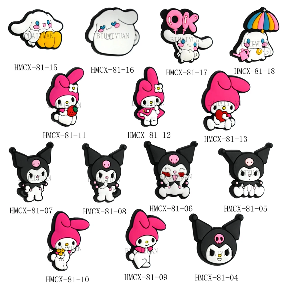 5pcs Sanrio Kuromi My Melody Cinnamoroll Focal Beads Handmade DIY Focal PVC Cartoon bracelet necklace anklet pen Beads