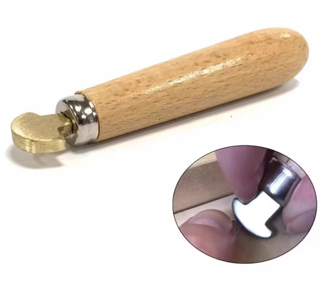 Diamond Bezel Set Jewelry Making Wooden Handle Gemstone Setting Pusher Handpiece Crafting Tool Diy Hand Tools
