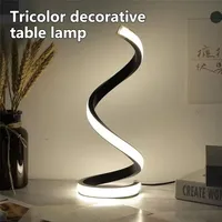 Modern Spiral Desk Lamp,Dimmable Three-Color Table Light,USB Powered for Bedroom Study Beside,Fantasy Theme,Home Decor Lighting