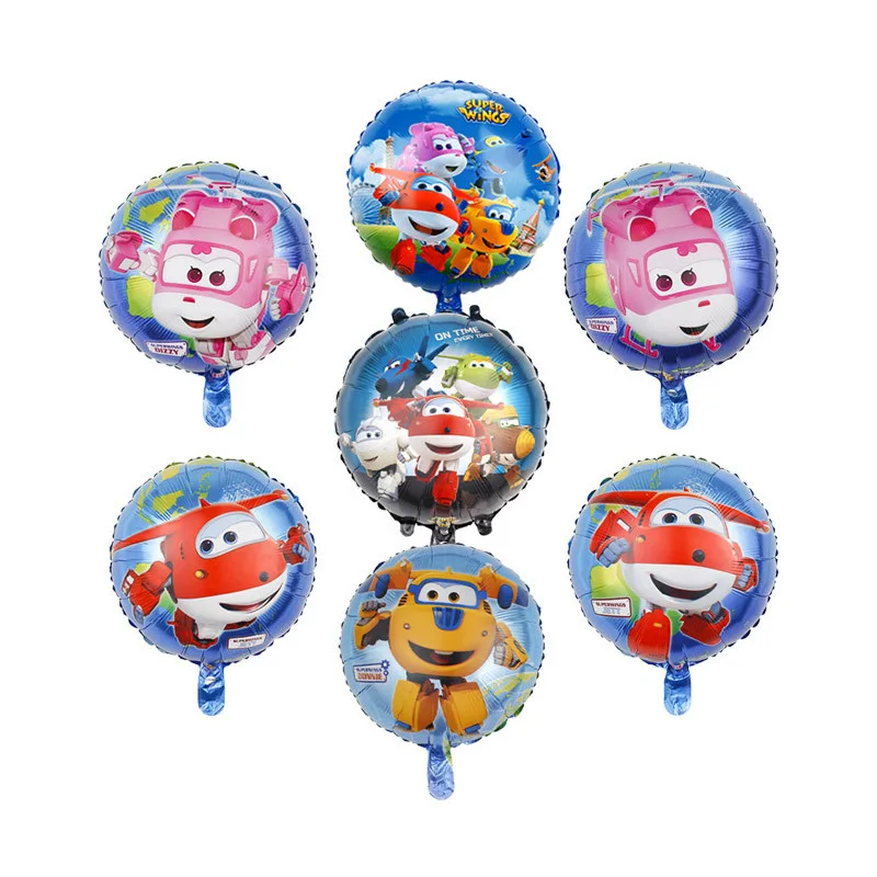 New 1Pcs Super Wings Aluminum Foil Balloon Cute Jinbao Ledi Xiaoai Duoduo, Kufei Cartoon Theme pretty Decor Baby Shower Toy