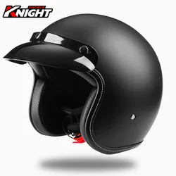 Casco Moto retrò Casco Moto 3/4 Casco Open Face Rider Chopper mezzo Casco Capacete DOT approvato quattro stagioni