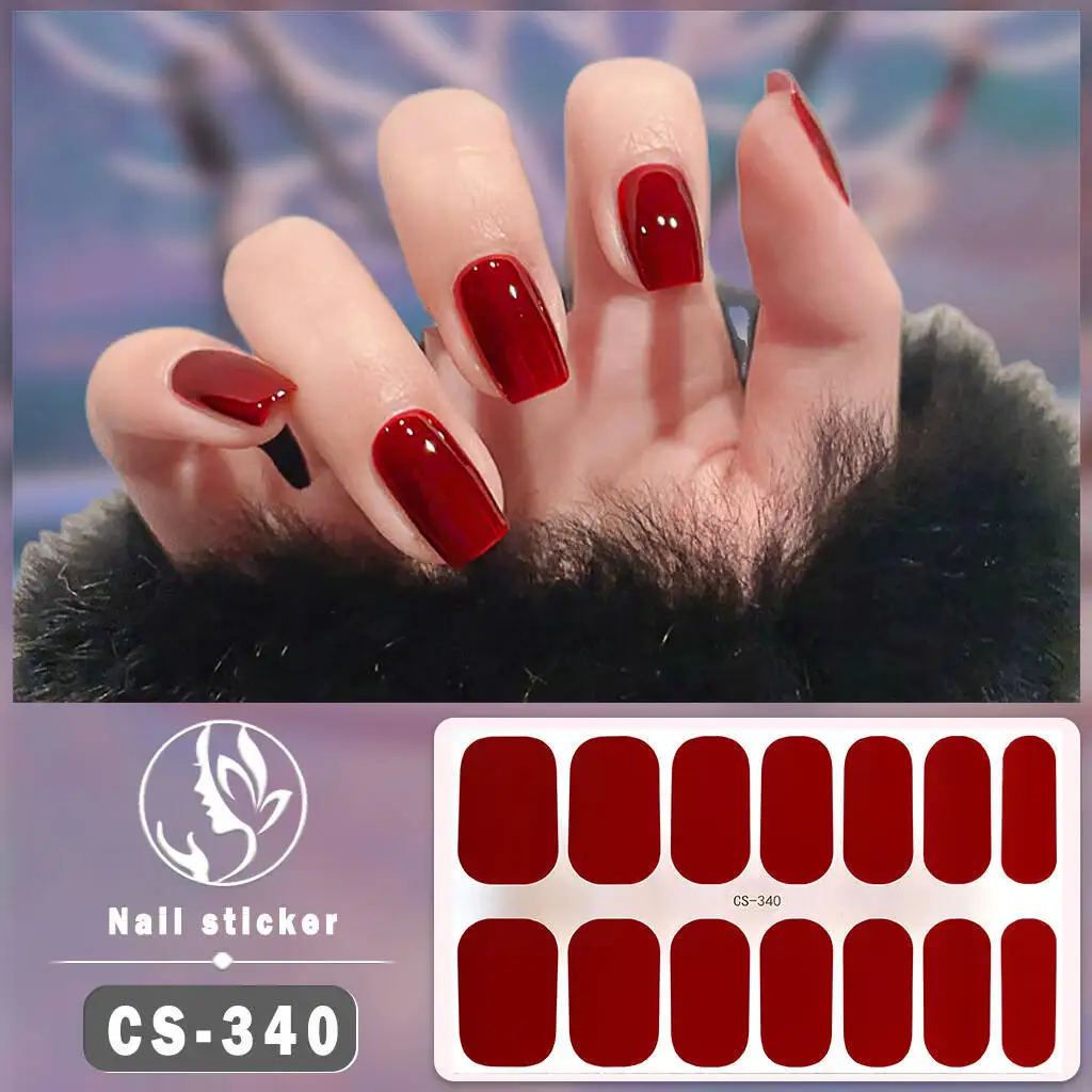 14 strisce adesivo per ciondoli per unghie autoadesivo copertura completa involucri per unghie moda donna fai da te flash gradiente 3D manicure art adesivo