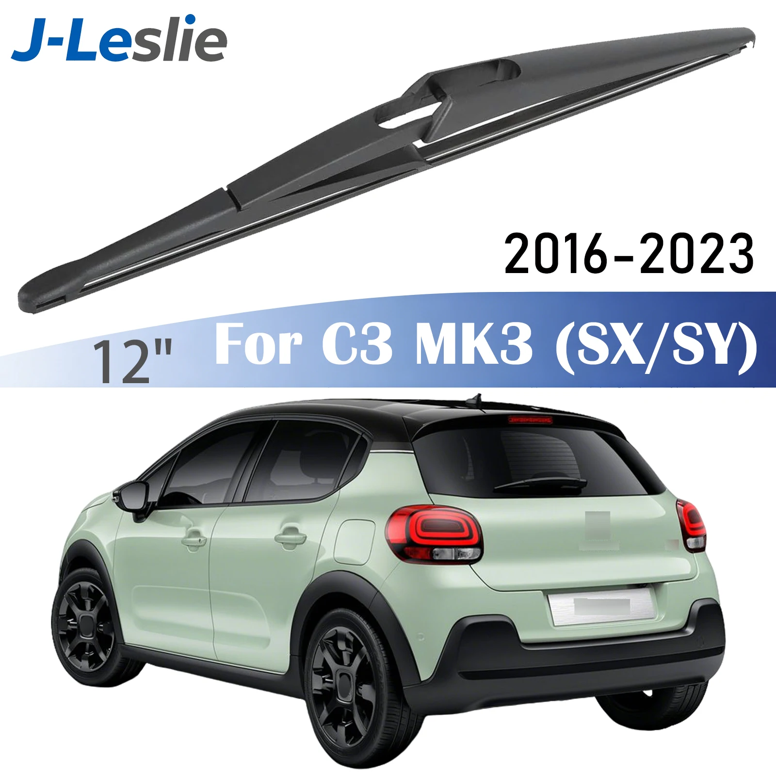 12-Zoll-Heckwischerblatt für Citroen C3 MK3 SX SY 2016-2023 Windschutzscheibenwischer Scheibenwischer Regenbürsten Autozubehör scheibenwischer Hinten Heckwischerarm