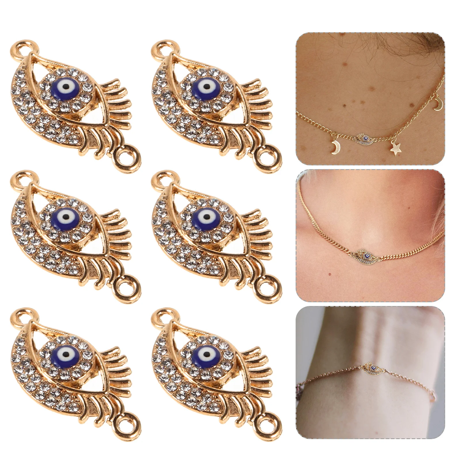 

10Pcs Mini Evil Eye Charms Alloy Creative Shaped Pendants DIY Jewelry Making Handmade Bracelet Necklace Accessories