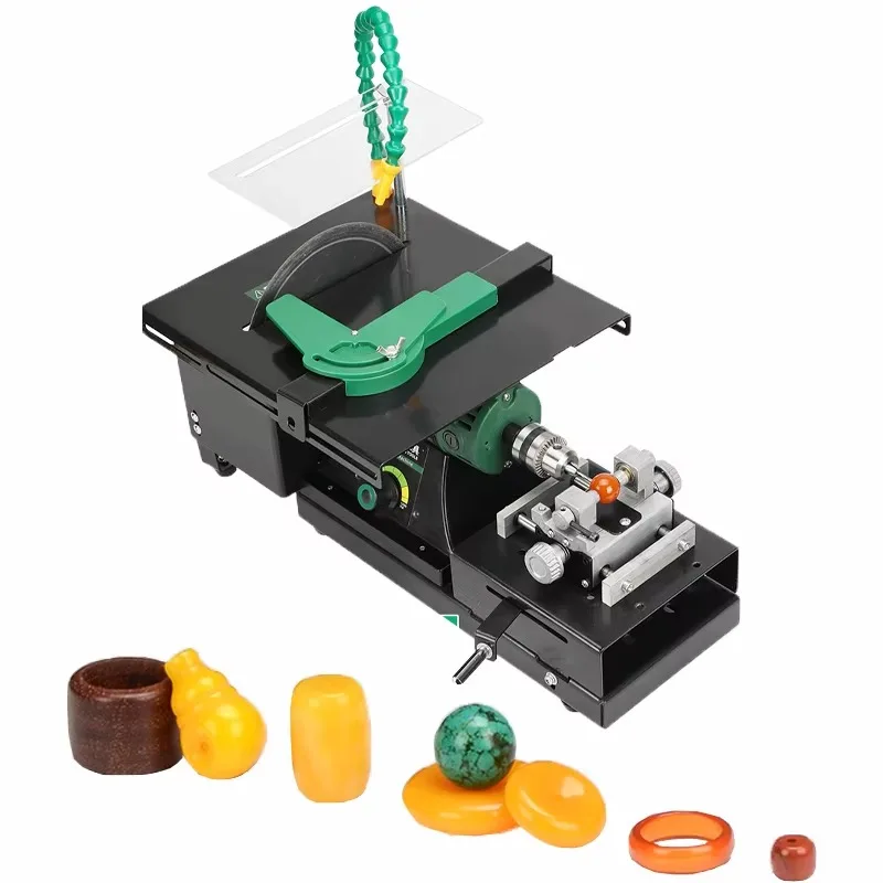 Mini Table Saw Grinder Integrated Machine for Jade Cutting And Polishing round Bead Agate Small Table Top Jewelry Making Tool