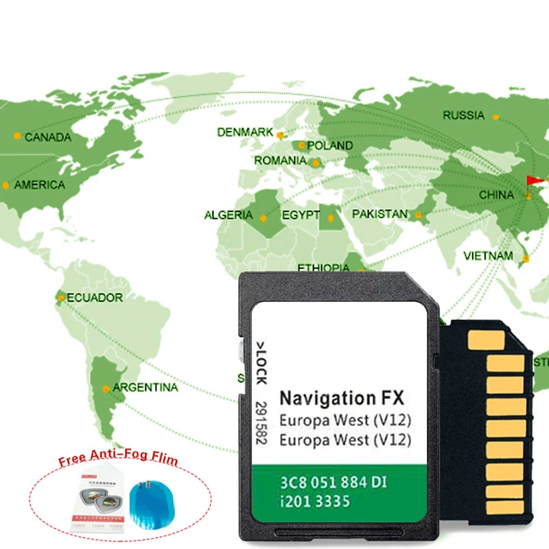 

Free Delivery FX V12 West Europa Naving Map Version SD Card for VW New