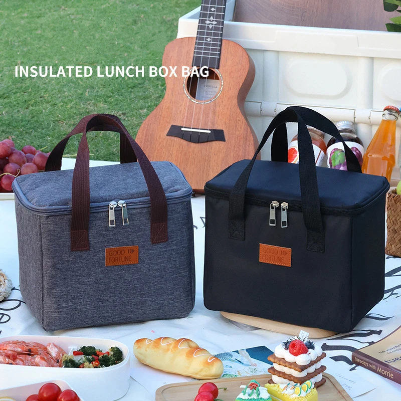 

Portable Square Lunch Box Capacity Waterproof Insulated Picnic Lunch Bag Box School Office Insulation Bento Meal Storage Bags
