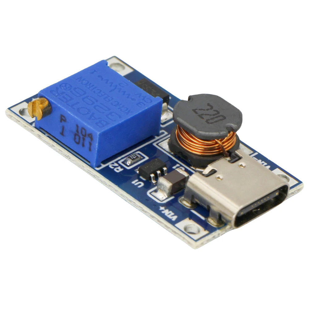 MT3608 DC-DC Adjustable Boost Module 2A Boost Plate Step Up Module with/without MICRO USB / Type-c 2V-24V to 5V 9V 12V 28V