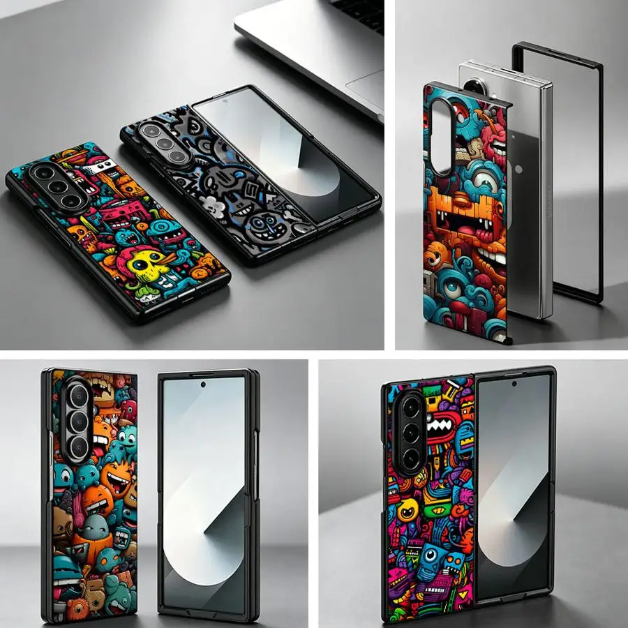 Cute Monster Gothic Case for Samsung Galaxy Z Fold 8 Ultra Z Fold 7 6 3 ZFold6 ZFold7 Z Fold8Ultra ZFold4 ZFold5 Phone Cover