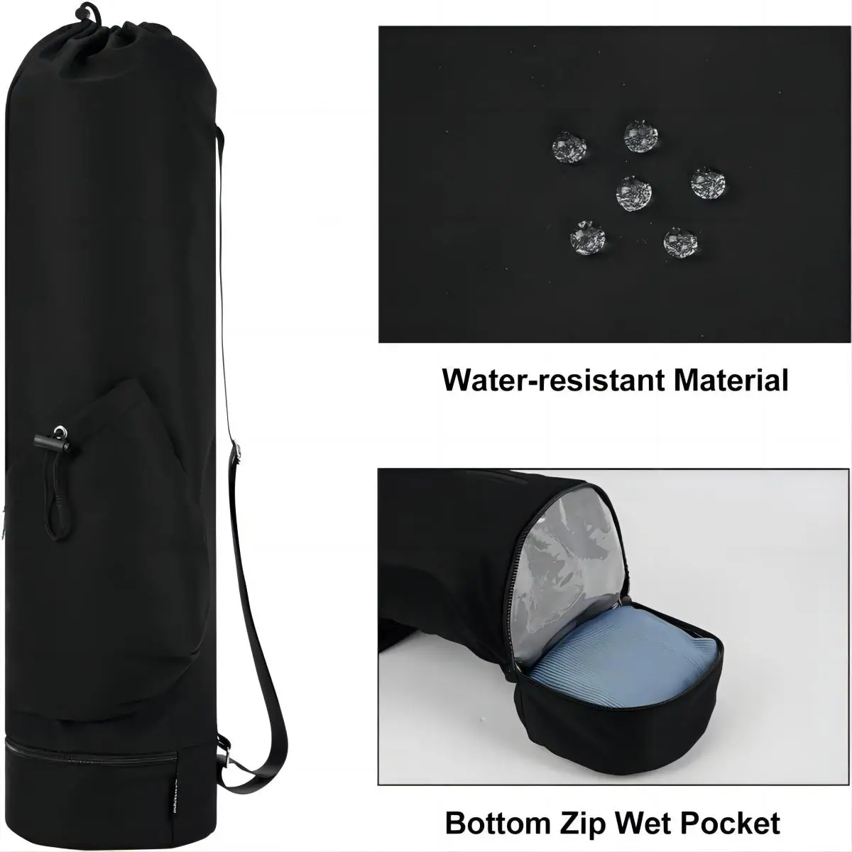 Multifunction Yoga Mat Bag With Water Bottle Pocket and Bottom Wet Pocket Yoga Sports Mat Storage Bags Carrier Pouch