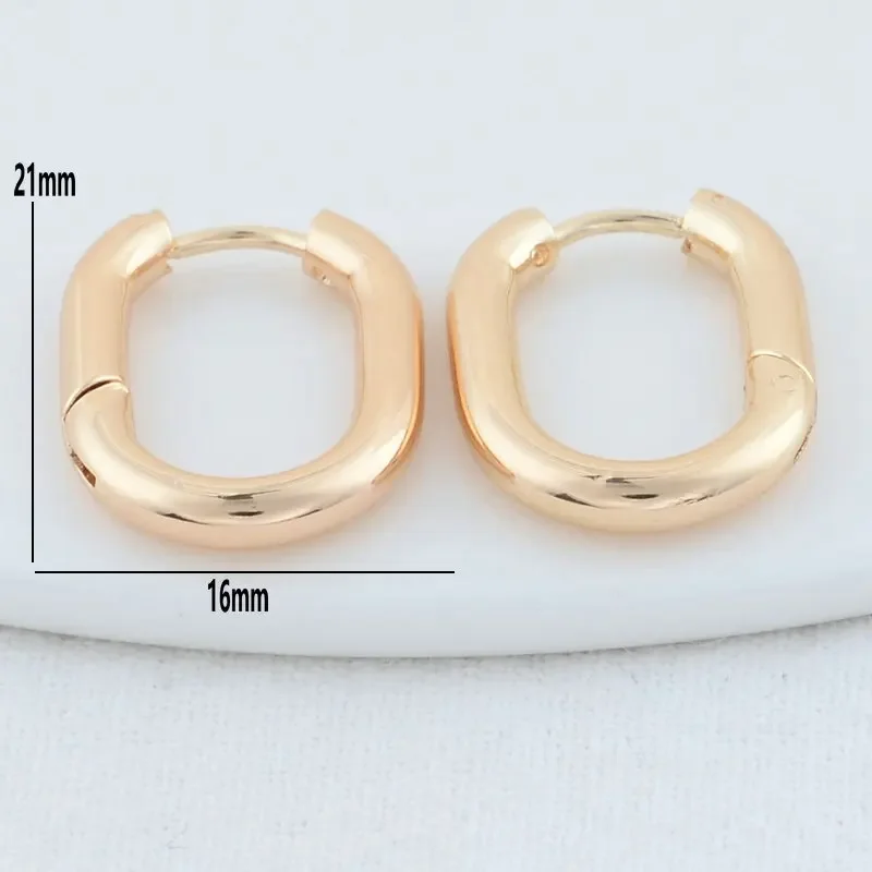 13.5*18MM 16*21MM 14K Gold Color Brass Oval Earrings Hoops High Quality Jewelry Making Supplies Diy Findings Accessories