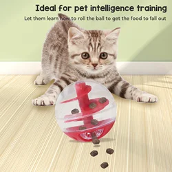 Cat Treat Dispensing Ball Bite Resistant Interactive Pet Slow Feeder Puzzle Ball for Kitten Cat Food Dispensing Ball