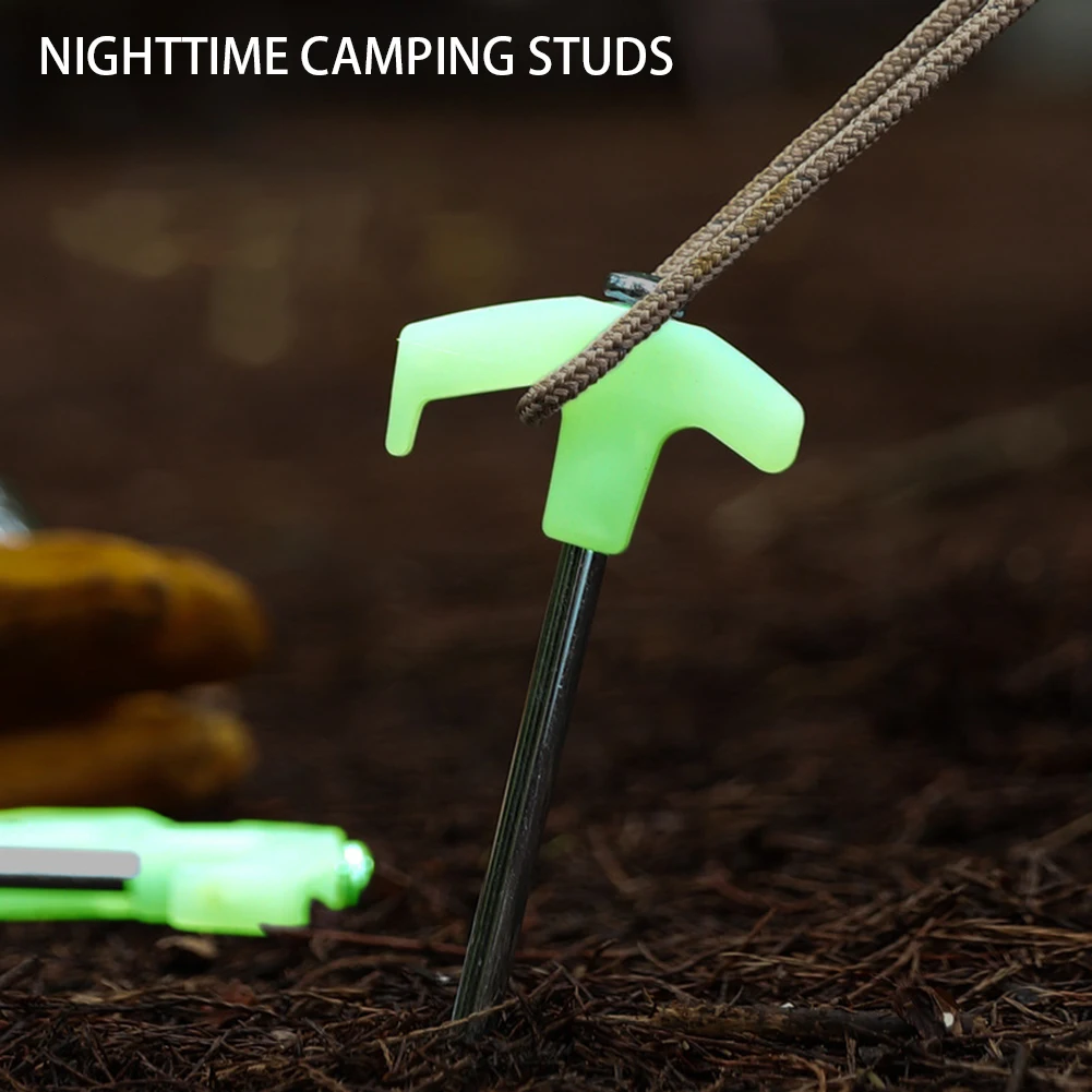 Luminous Ground Spike For Tent Durable Ergonomical Handle Tent Nail Camping Accessories