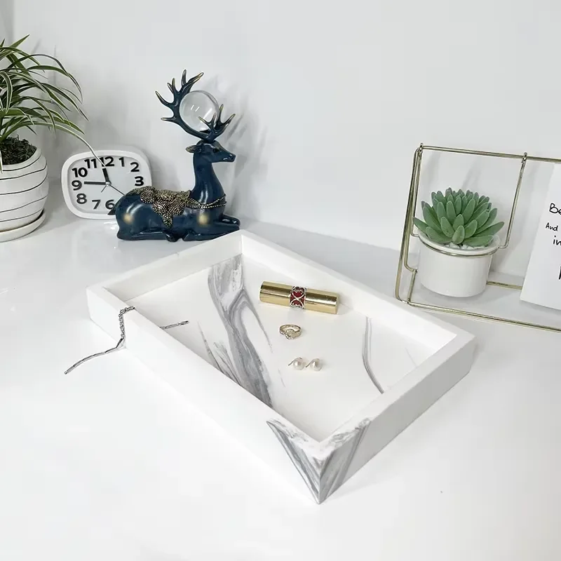 Bathroom Living Room Bedroom Tray Decorative Tray Perfume Necklace Earrings Box Tray Single Custom Storage