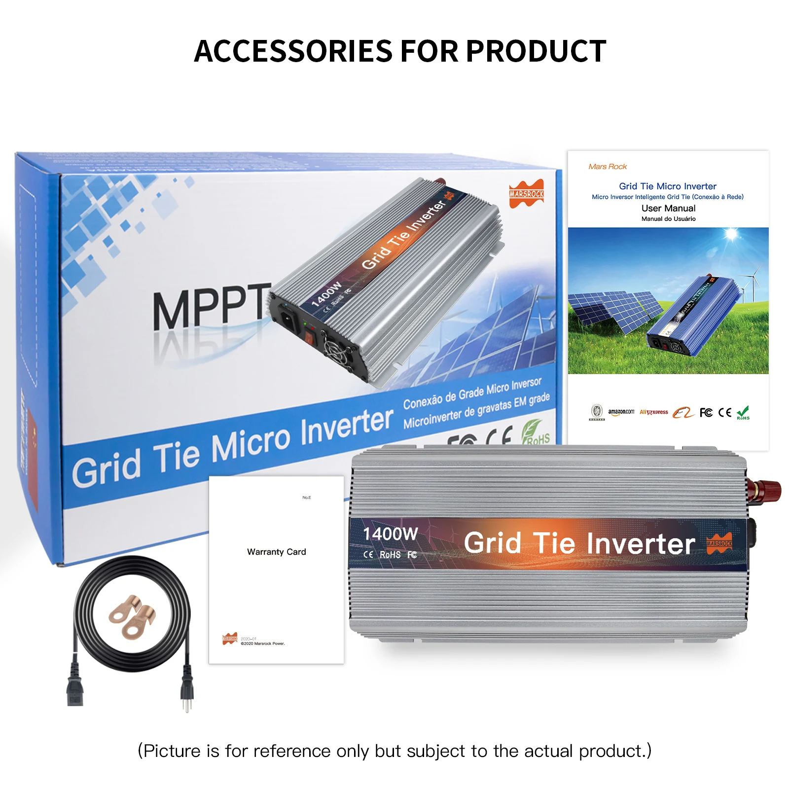 1400W 90-260VAC 10.8V-50VDCSolar Grid Connected Micro Inverter With MPPT Function, Suitable for high-power Solar Panels