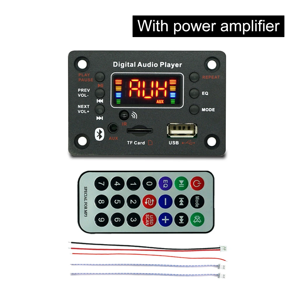 DC7-20V Bluetooth 5.0 MP3 Decoder 2×40W Bluetooth Module with Microphone Connection Function Audio Amplifier Board