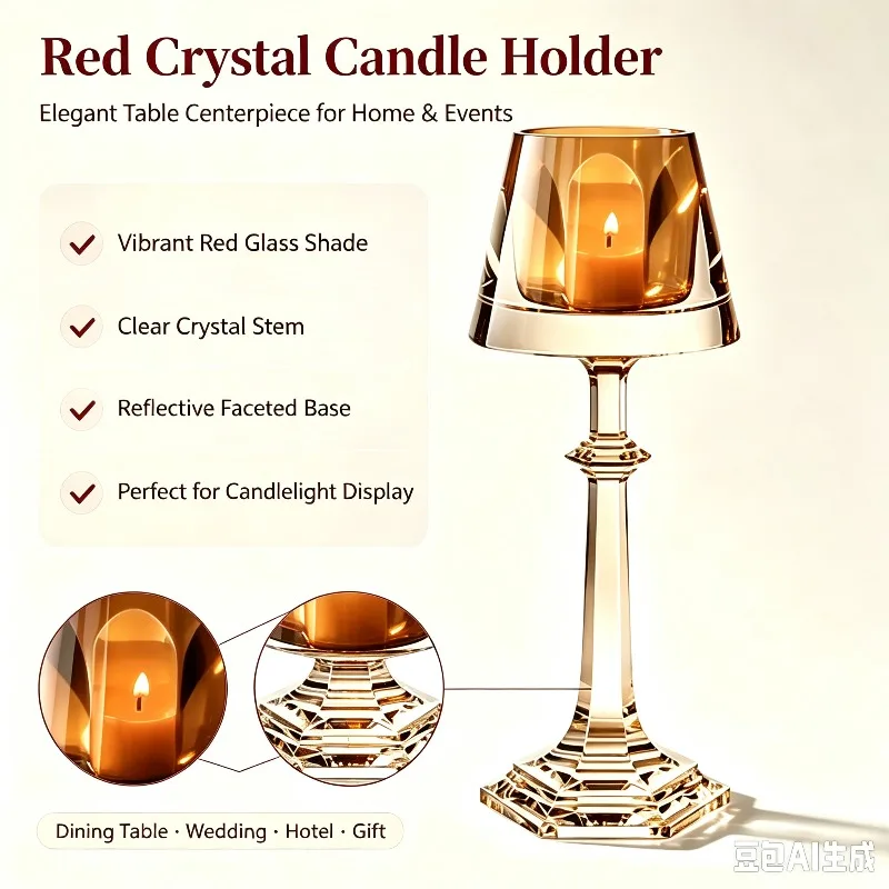 SCY retro crystal candlestick exquisite living room desktop decoration ornament candlelight dinner atmosphere props