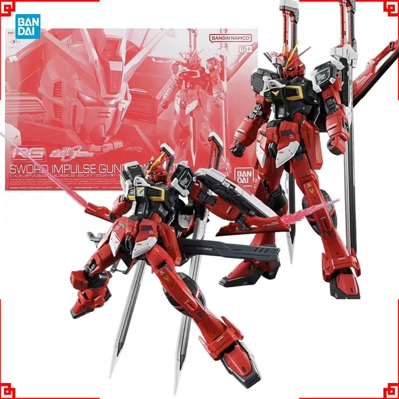 bandai-gundam-model-kit-rg-sword-impulse-spec-2-anime-figure-gunpla-building-kit-collectibles-action-figures-toys-for-boys-gift