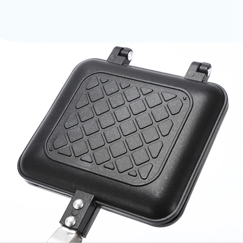 KOONAN Grilled Sandwich Maker Double-Sided Bread Toast Breakfast Machine Hotdog Sandwich Pan Non-Stick Aluminum Flip Pan Kitchen