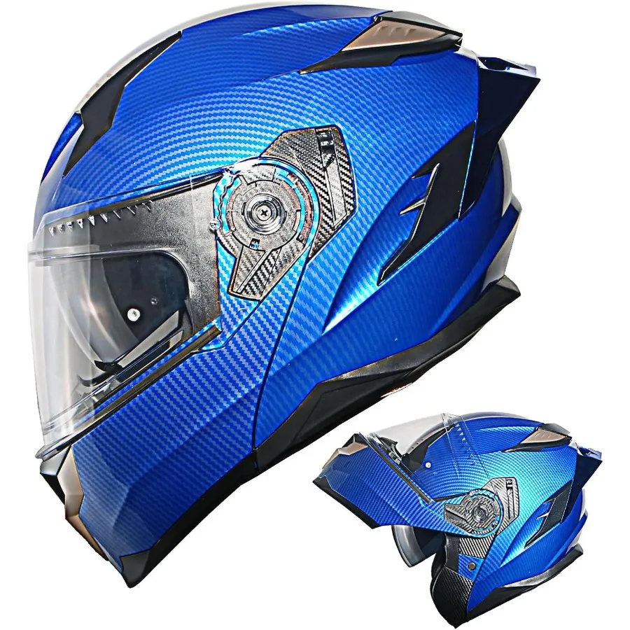 

Motorcycle Modular Full Face Helmet DOT Adults Street Bike Flip up Dual Visor Sun Inner Shield Anti Fog Pinlock Ready Shield w