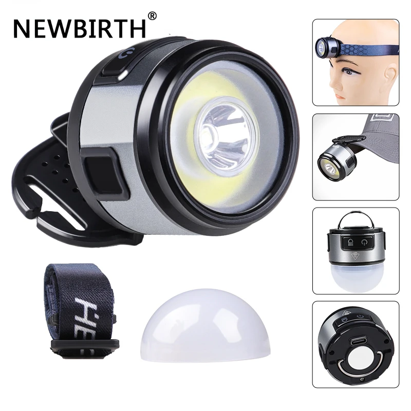 6550 Multi-Function Light LED  Headlamp Portable USB C Rechargeable Light with Magnet Hook Cap Clip Outdoor Indoor Camping Light