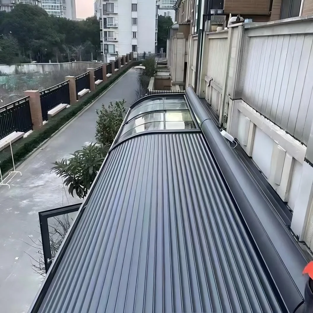 Aluminum Awning, 6063-T5 Outdoor Sun Shade Canopy, Electric Roller Blinds with Remote APP Control