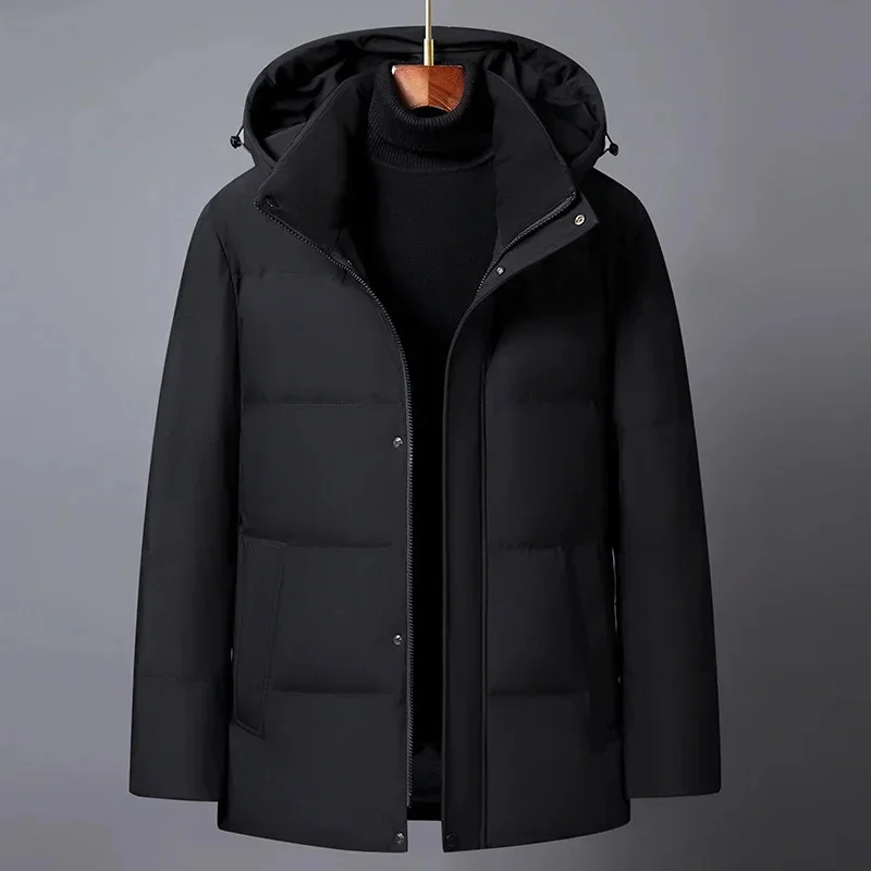 Winter Puffer Jacket Men 2025 Plus Size 90% White Duck Down Coat For Thick Warm Black Parka Outerwear High Quality