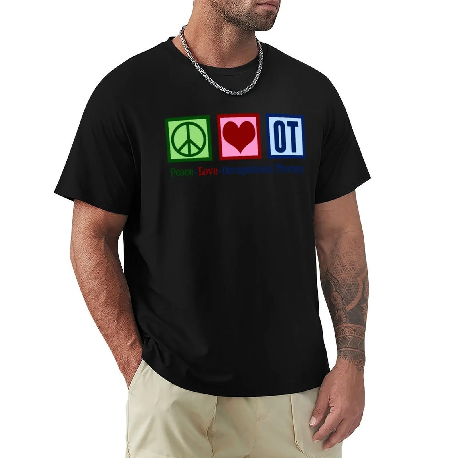 

Peace Love Occupational Therapy T-Shirt Anime t-shirt funny gifts mens graphic t-shirts funny