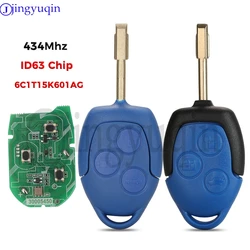 Jingyuqin 433MHz 4 d63 Chip 3 pulsanti Remote Car Key Fob 6C1T15K601AG per Ford Transit WM VM 2006-2014 FO21 Keys Control FOB