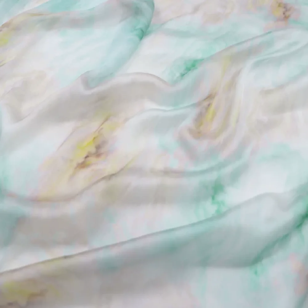 

Artful Hazy Light Pure Breathable Thin 100% Silk Chiffon Fabric for Lady Elegant Summer Dress Garment Shawl