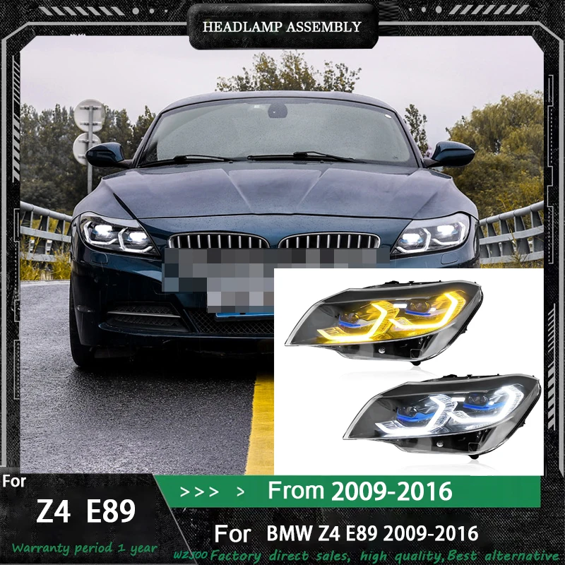 Car White&Yellow Head Light For BMW Z4 2009-2016 Turn Signal Headlight DRL daytime running light Auto Car Front Lamp Accessories