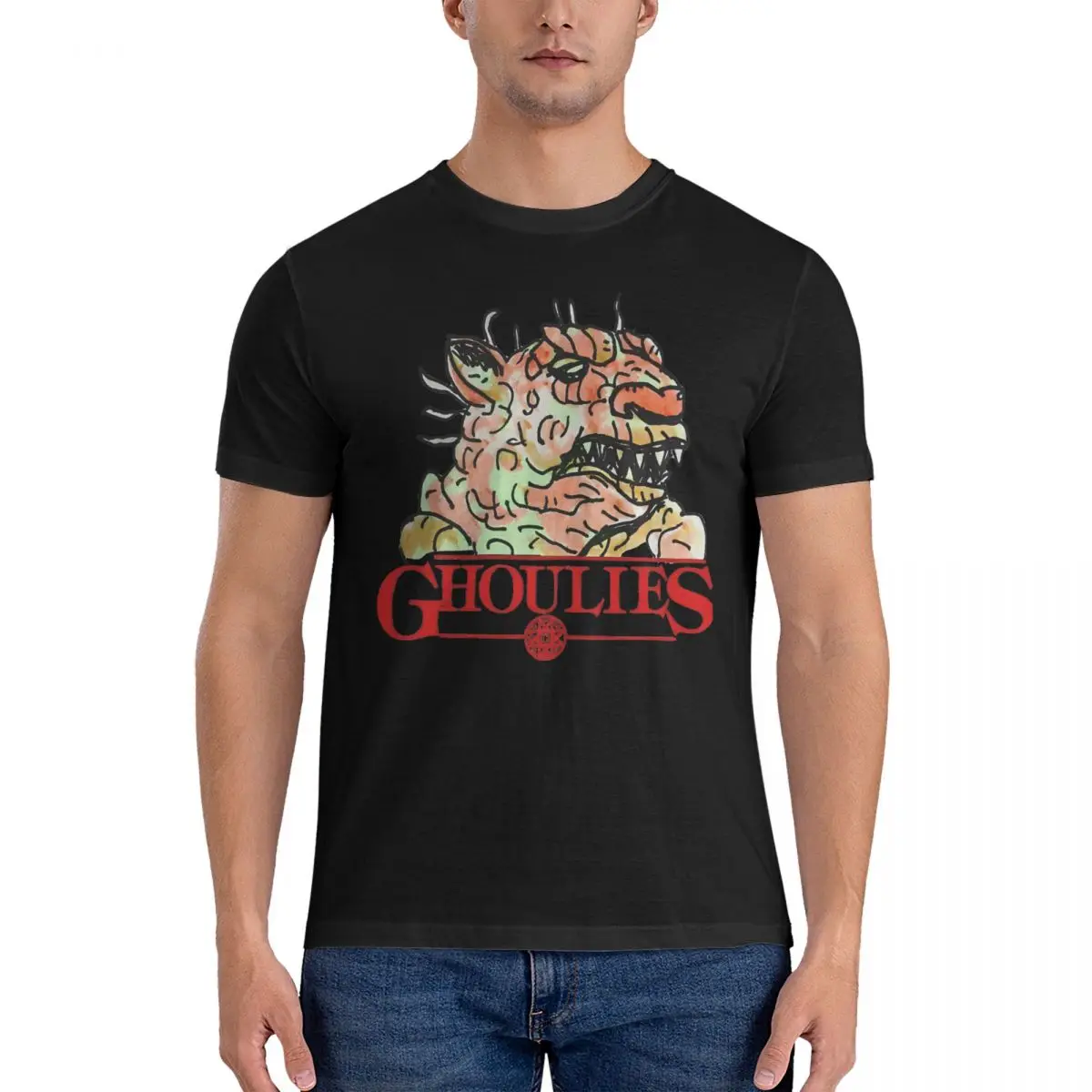 Men T-Shirts Ghoulies Funny Pure Cotton Tee Shirt Short Sleeve Ghoulies T Shirts Round Collar Tops Summer