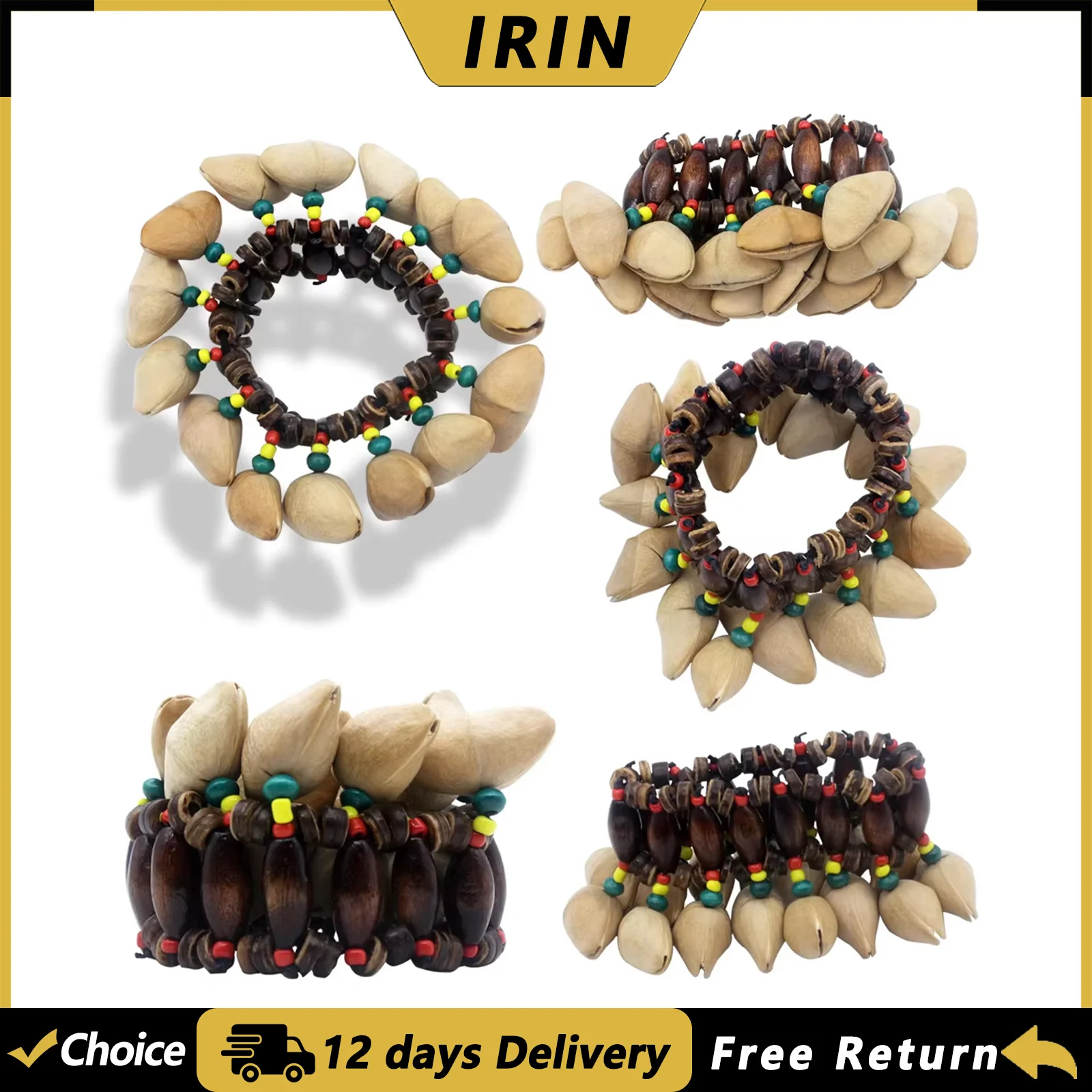 Musical Instrument Djembe - Bracelet à coquilles de noix IRIN,