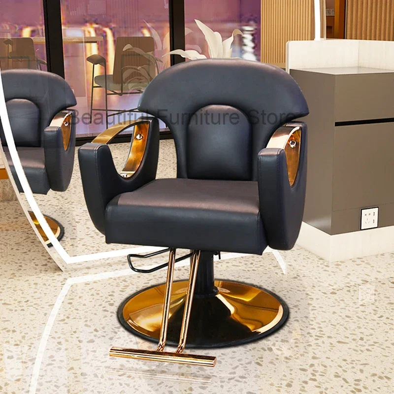 

Ergonomic Stool Barber Chairs Recliner Comfortable Hair Chair Vanity Beauty Metal Barbershop Silla Barberia Salon Equipment