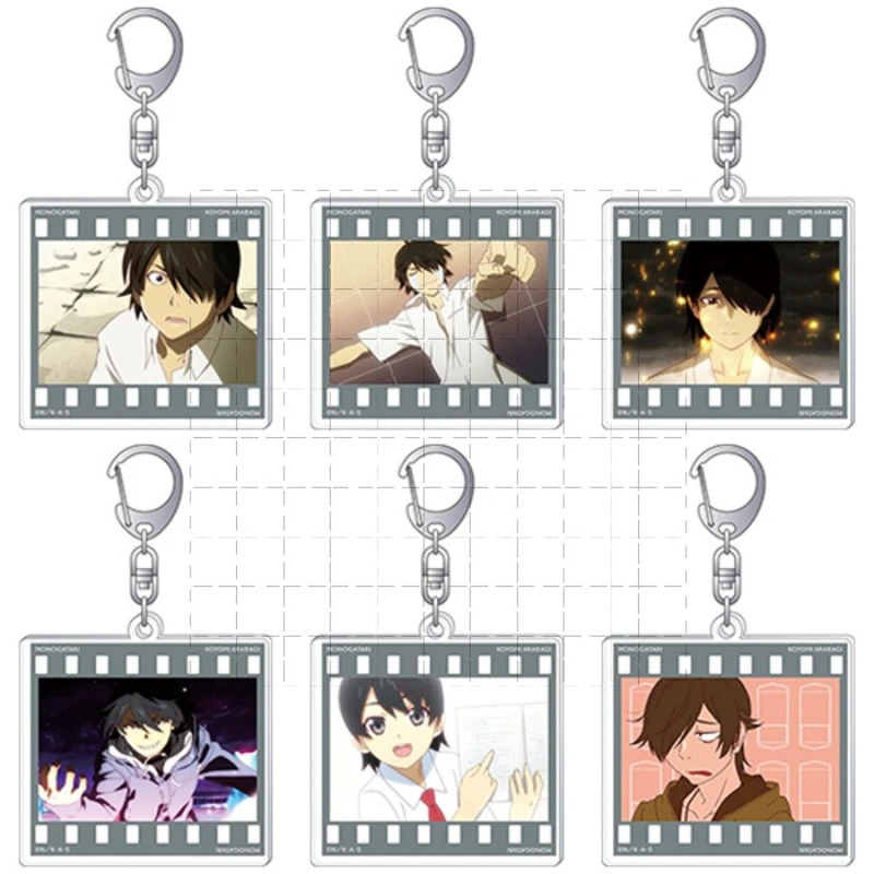 Game Araragi Koyomi Keychain Doll Anime Acrylic Keyring Pendant for Gift