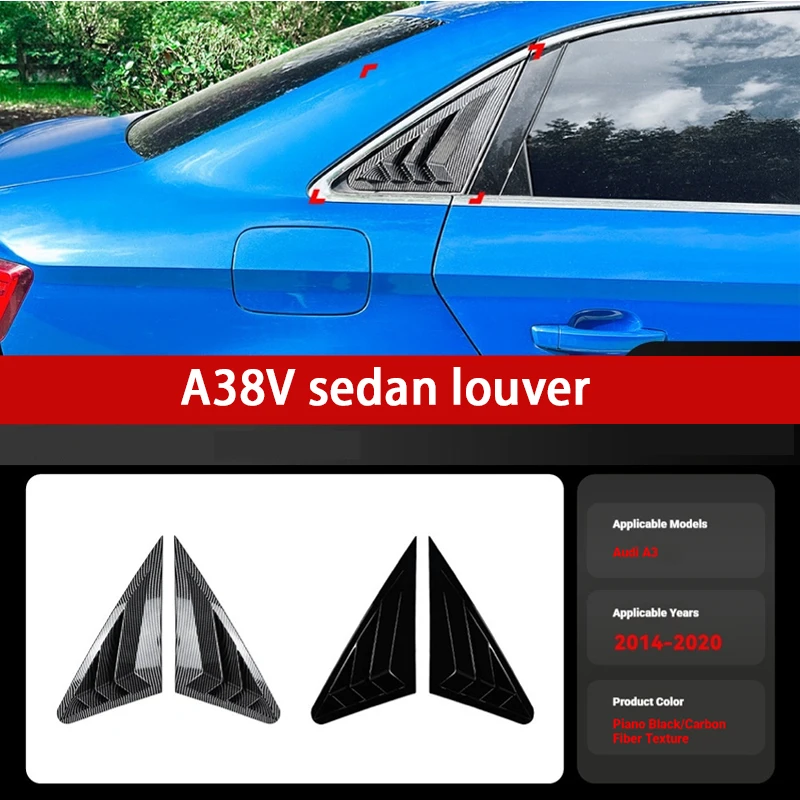Applicable to 2014-2020 Audi A3 8V sedan version rear triangular window louver sticker cross-border modification accessories