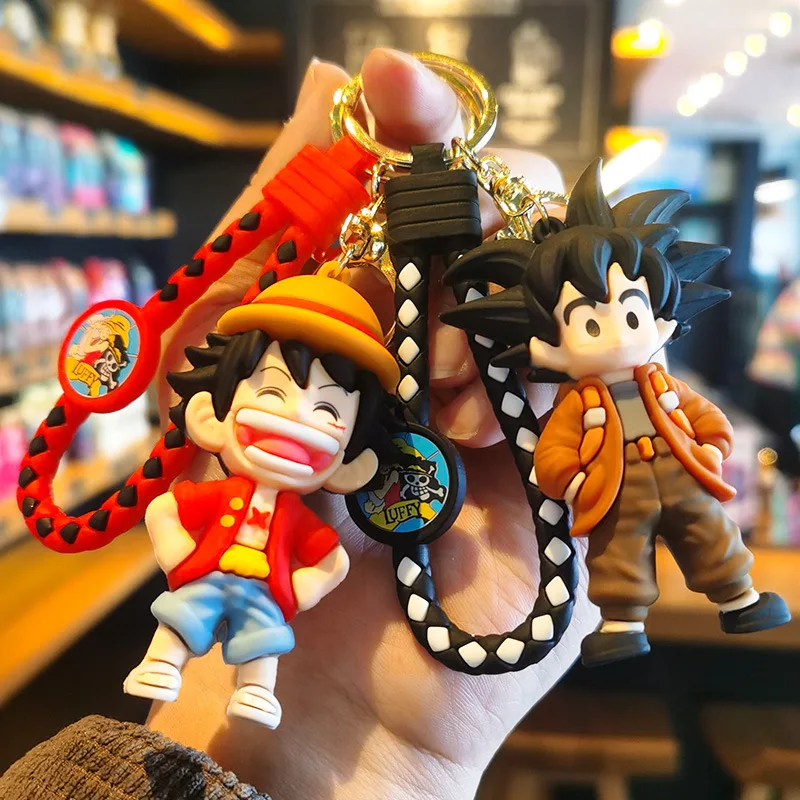 New Product: One Piece Keychain Decorations Including Zoro Doll Ace Luffy Figurine Key Ring and Claw Machine Prize Toys Anime view 3