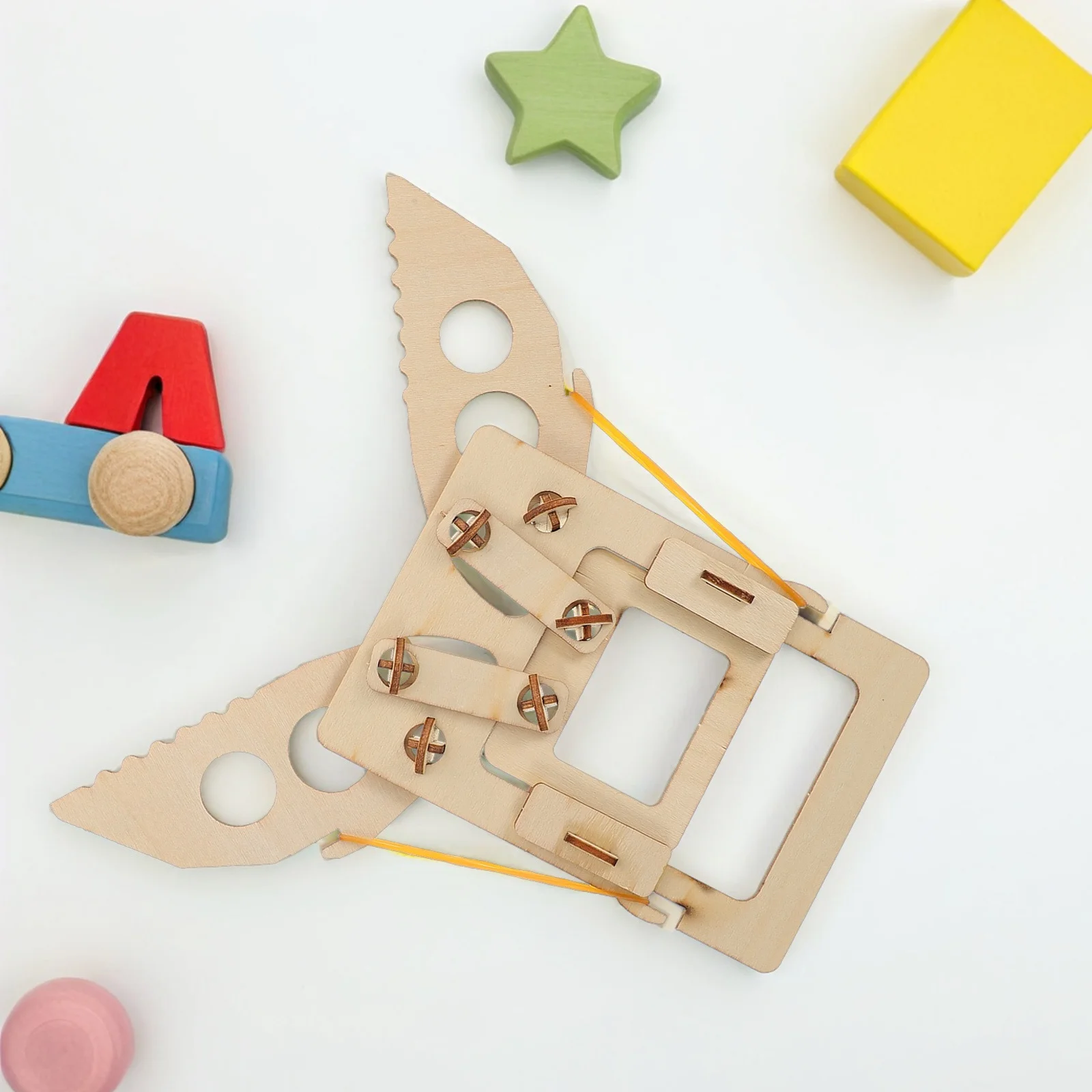 

4Pcs Mechanical Science Kits DIY Wooden Assembly Pliers 3D Puzzle Stem Educational Craft Kits for Kids Girls Boys