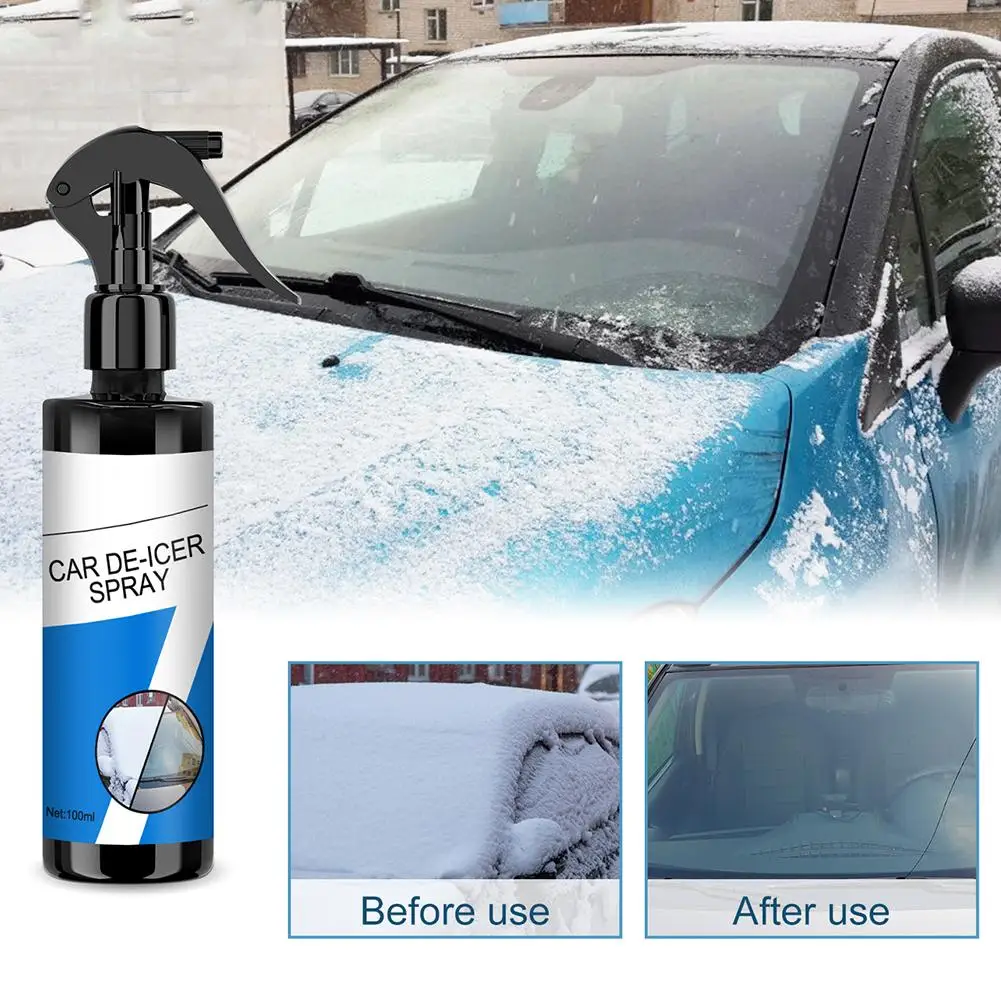 100/500ml Car Deicer Spray Agent Windshield De-Icer Defrost Melting Melting Snow Glass Spray Car Spray Trigger Spray Deicer Q1M3