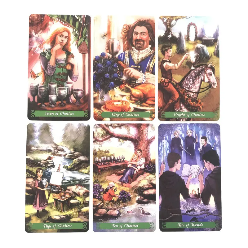 Hot sales The Green Tarot Oracle Tarot Fate Divination Prophecy Card Family Party Game Tarot 78 Card Deck PDF Guide