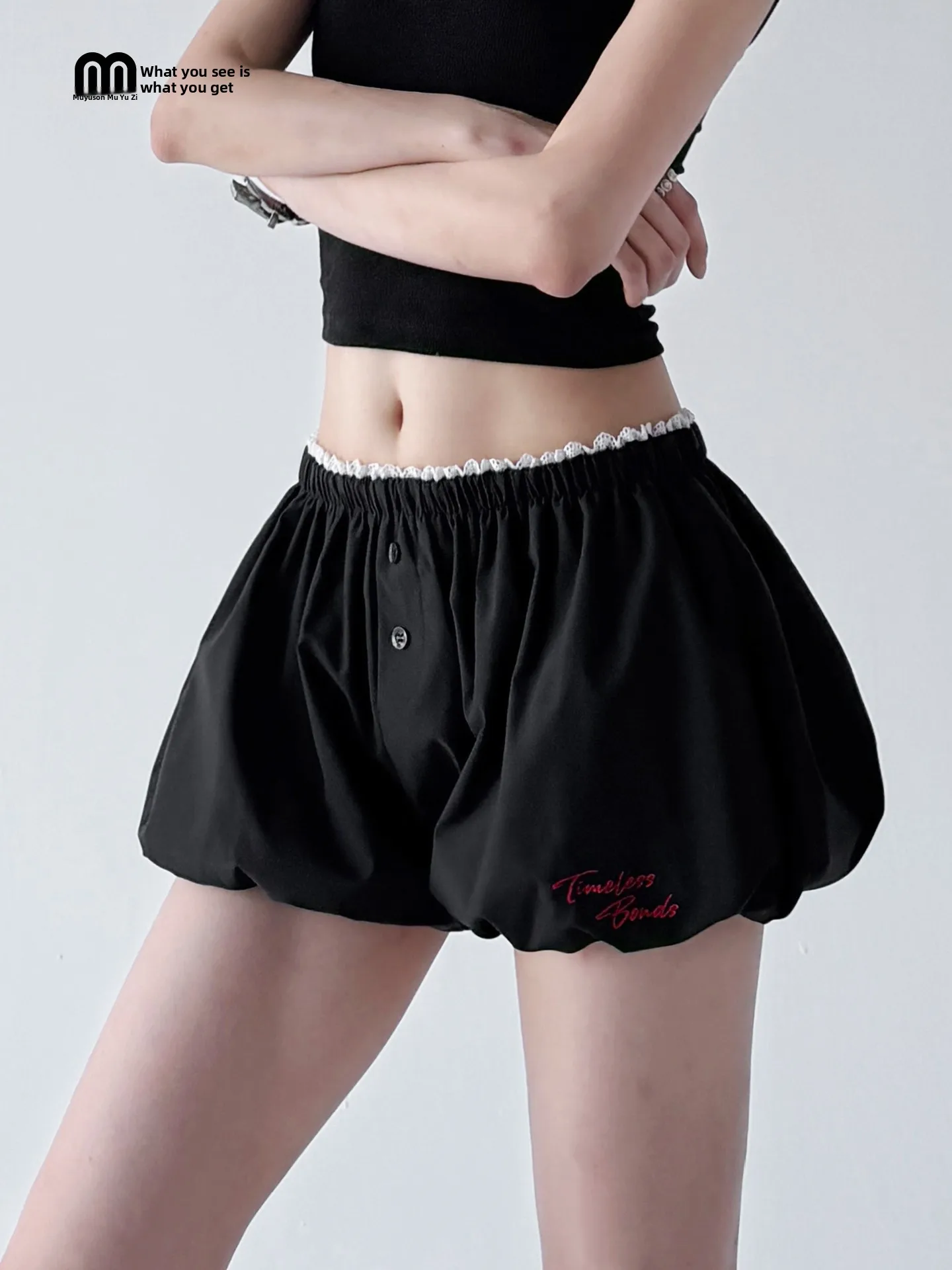 Black A-Line Bloomer Half Skirt Women's Summer 2026 New Style Slimming High-End Versatile Belted Short Skirt Fashionable Ladi...