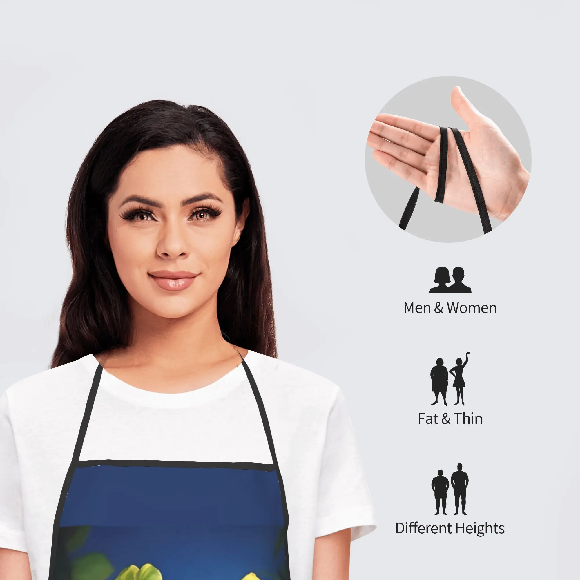 F-Frida K-Kahlo ARTWORK Polyester Apron  52*72cm Kitchen Grill Bib Tablier BBQ Dinner Party Pinafore for Chef Barista view 5