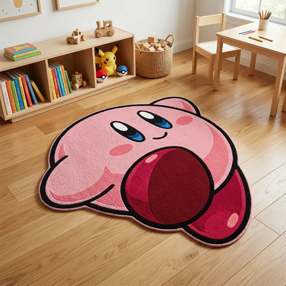 Anime Pokemon Cute Pink Kirby Doormat/Rug - Non-Slip Soft Plush Carpet for Living Room & Nursery Home Decor view 2