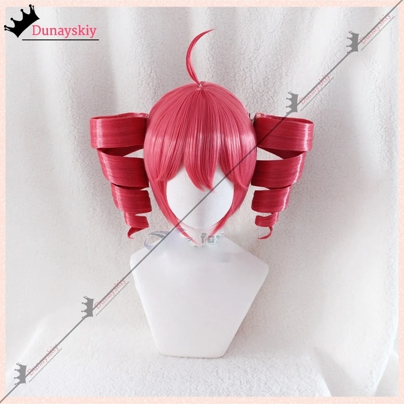 Anime Kasane Teto Cosplay Costumes Women Cute Red Ponytail Wig High Heat Resistant Hair Teto Role-playing Wig Long Curly Hair