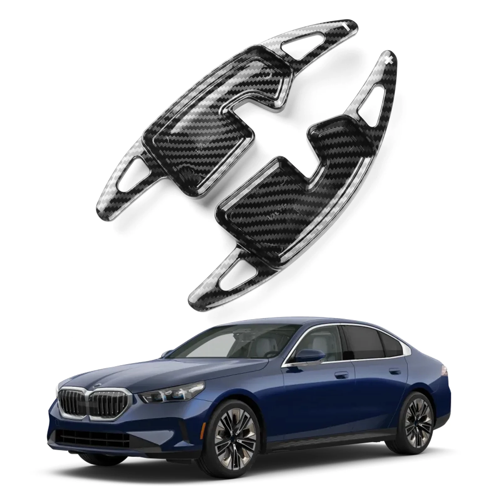 

For BMW 1 5 Series G60 F70 X3 G45 2025 X1 U11 23-2026 ABS Carbon Fiber Style Extension Car Steering Wheel Shift Gear DSG Paddle